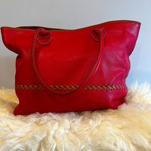 100% AUTHENTIC Sundance Red Leather Tote Bag.  Great condition!